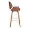 Armen Living Tyler 26" Counter Height Swivel Brown Faux Leather and Walnut Wood Bar Stool LCTYBABRWA26 - alternate 5